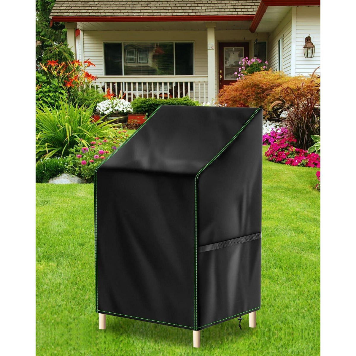 GARTENSTUHL Abdeckung 64 x 64 x 70/120 cm - Schwarz, Textil (64/64/120cm)