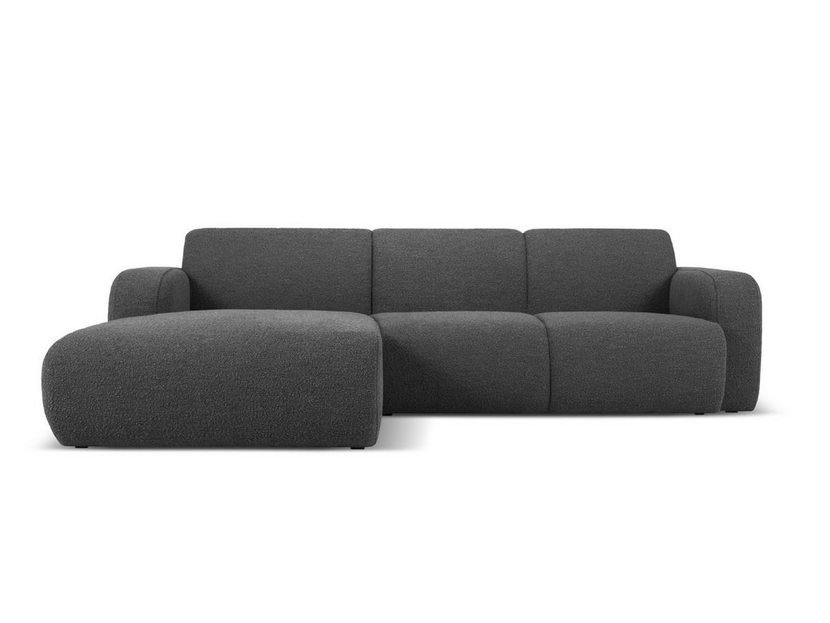 ECKSOFA links Molino aus Boucle dunkelgrau 4 Sitzplätze - Dunkelgrau, Textil (170/250cm) - Micadoni
