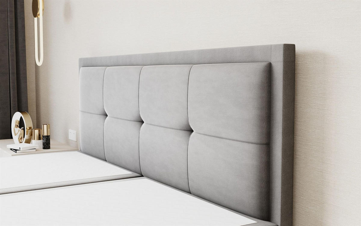 BOXBETT Degna In überlänge - Grau, Holzwerkstoff/Textil (160/220cm) - Fun Möbel