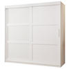 SCHWEBETÜRENSCHRANK 200/180/62 2-türig - Silberfarben/Weiß, Holz/Kunststoff (180/200/62cm) - MÖBEL KRYSPOL