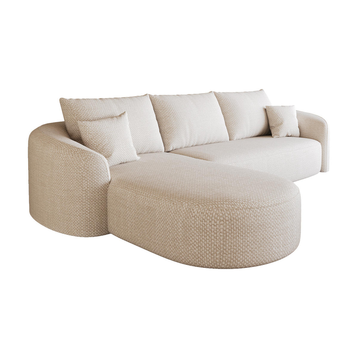 ROHOVÁ POHOVKA Modulární cloud pohovka bílá 266 cm – levé provedení - bílá, textil (266/168cm) - Urban Meuble