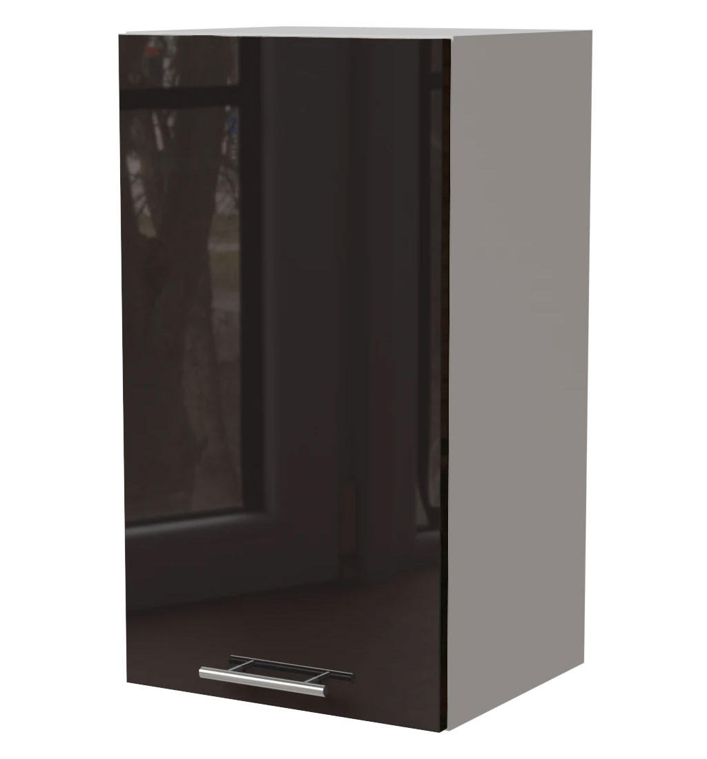 KÜCHENHÄNGESCHRANK Essen W2/40 Schwarz Hochglanz / Weiß Matt 40 / 32,5 / 72cm - Schwarz Hochglanz/Schwarz, Holz/Holzwerkstoff (40/72/32.5cm) - Feldmann-Wohnen