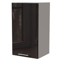 KÜCHENHÄNGESCHRANK Essen W2/40 Schwarz Hochglanz / Weiß Matt 40 / 32,5 / 72cm - Schwarz Hochglanz/Schwarz, Holz/Holzwerkstoff (40/72/32.5cm) - Feldmann-Wohnen