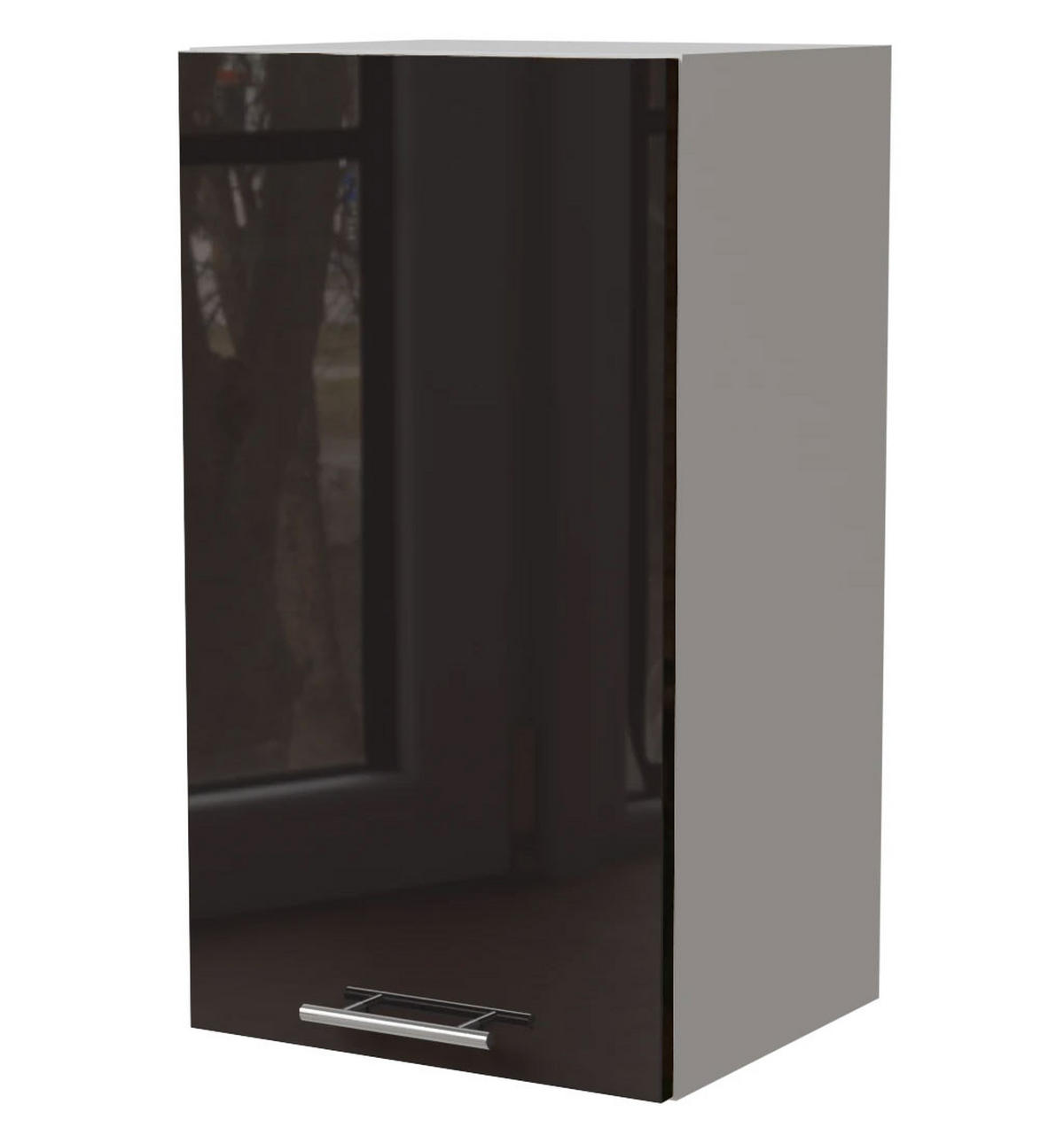 KÜCHENHÄNGESCHRANK Essen W2/40 Schwarz Hochglanz / Weiß Matt 40 / 32,5 / 72cm - Schwarz Hochglanz/Schwarz, Holz/Holzwerkstoff (40/72/32.5cm) - Feldmann-Wohnen