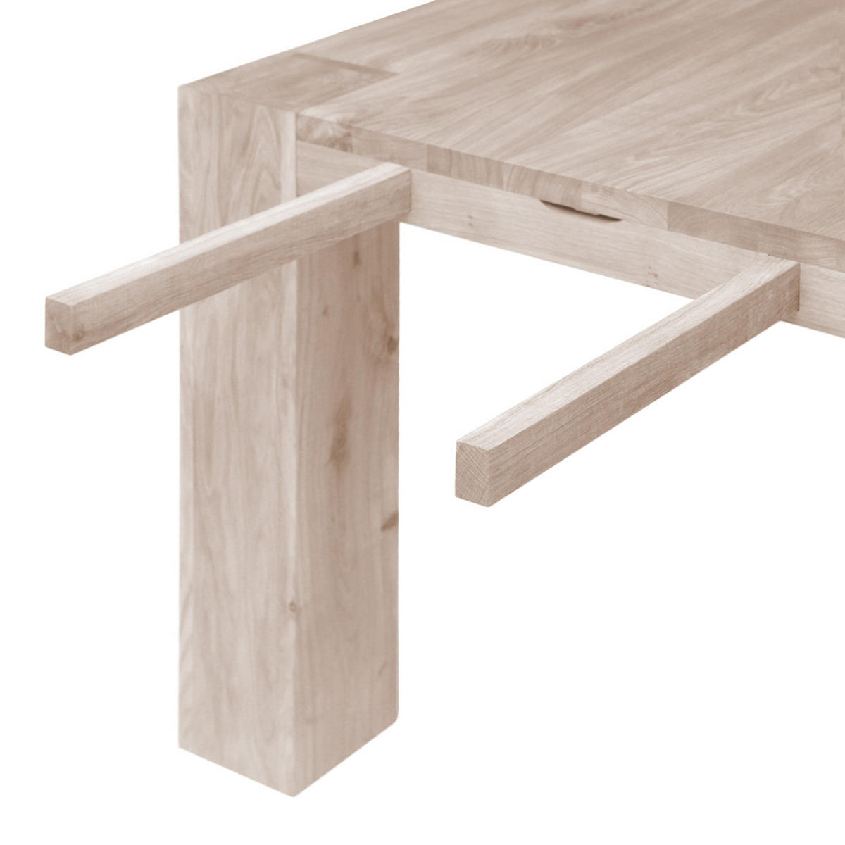 ESSTISCH - Eiche massiv - Eichefarben, Holz (100/240/75cm) - home24