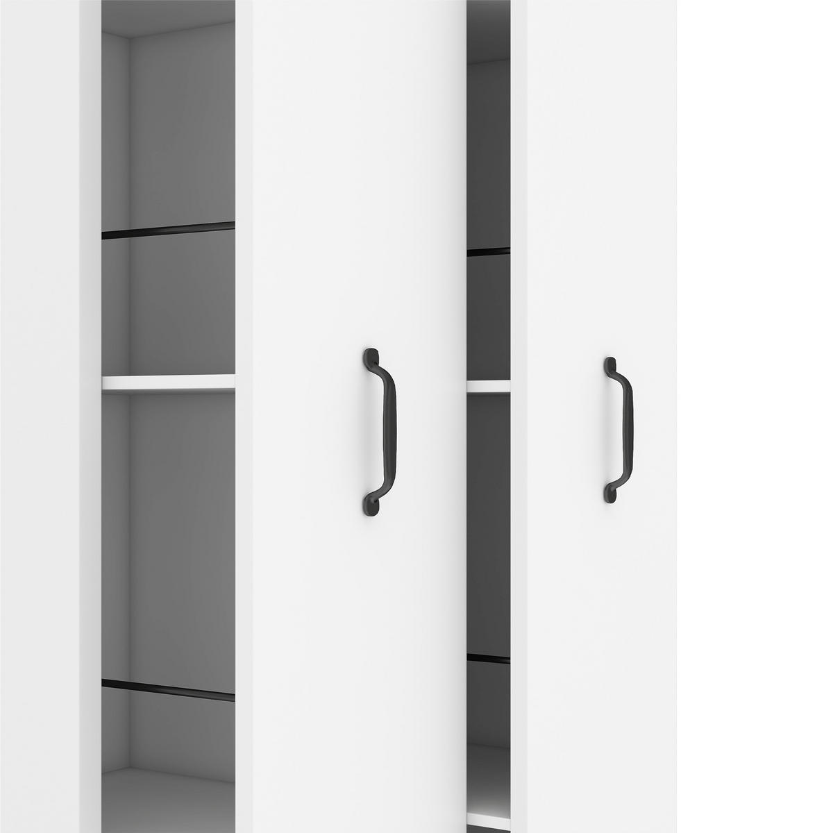 HIGHBOARD 51,5/41/158 cm in Weiß mit 8 offenen Fächern und Rollen - Weiß, Holzwerkstoff (51.5/158/41cm) - BEAOK