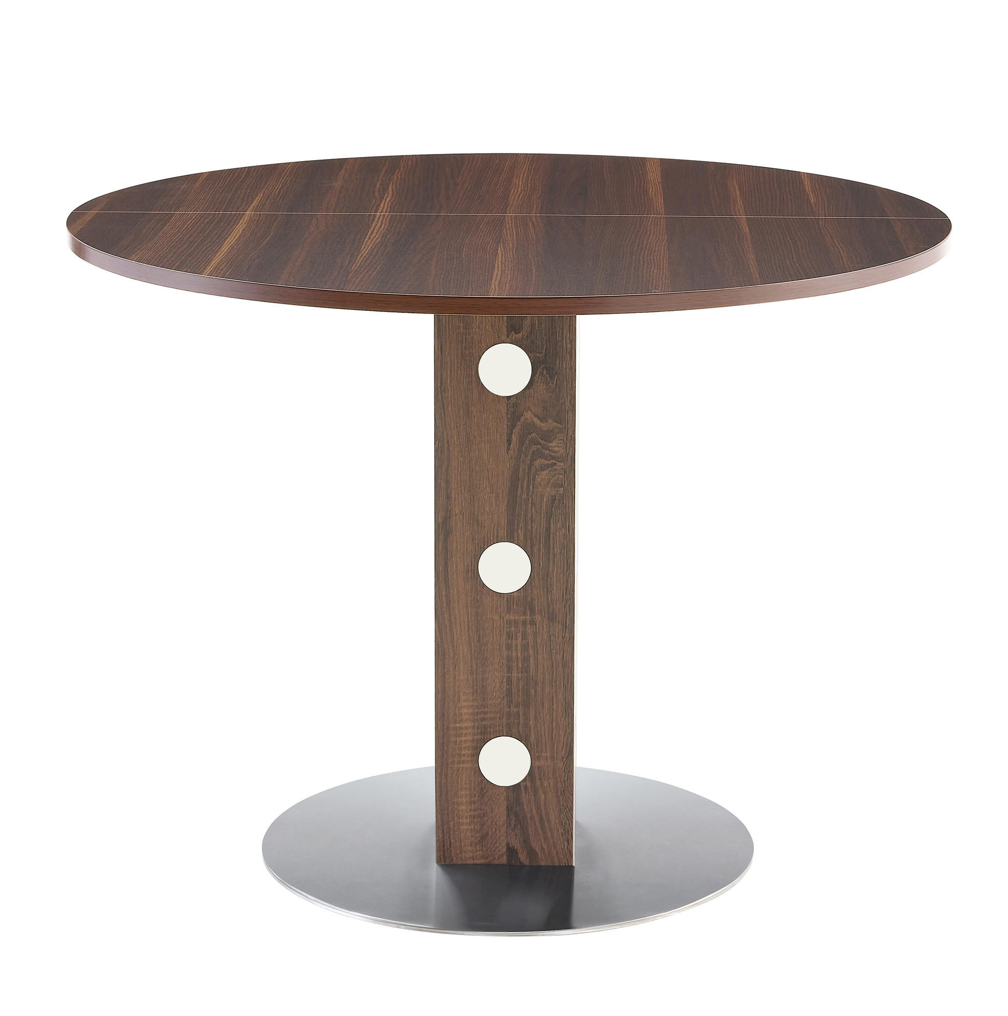 ESSTISCH aus MDF und Metall 100x100x76 cm Walnussfarben rund, pflegeleicht und vielseitig - Walnussfarben, Holzwerkstoff (100/100/76cm) - Modfu