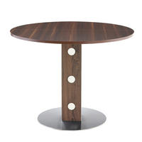 ESSTISCH aus MDF und Metall 100x100x76 cm Walnussfarben rund, pflegeleicht und vielseitig - Walnussfarben, Holzwerkstoff (100/100/76cm) - Modfu