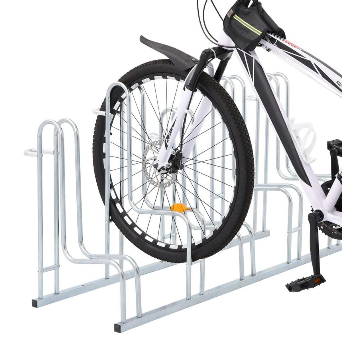 FAHRRADSTÄNDER Für 5 Fahrräder Freistehend Verzinkter Stahl - Silberfarben, Metall (41/73/133.5cm) - vidaXL
