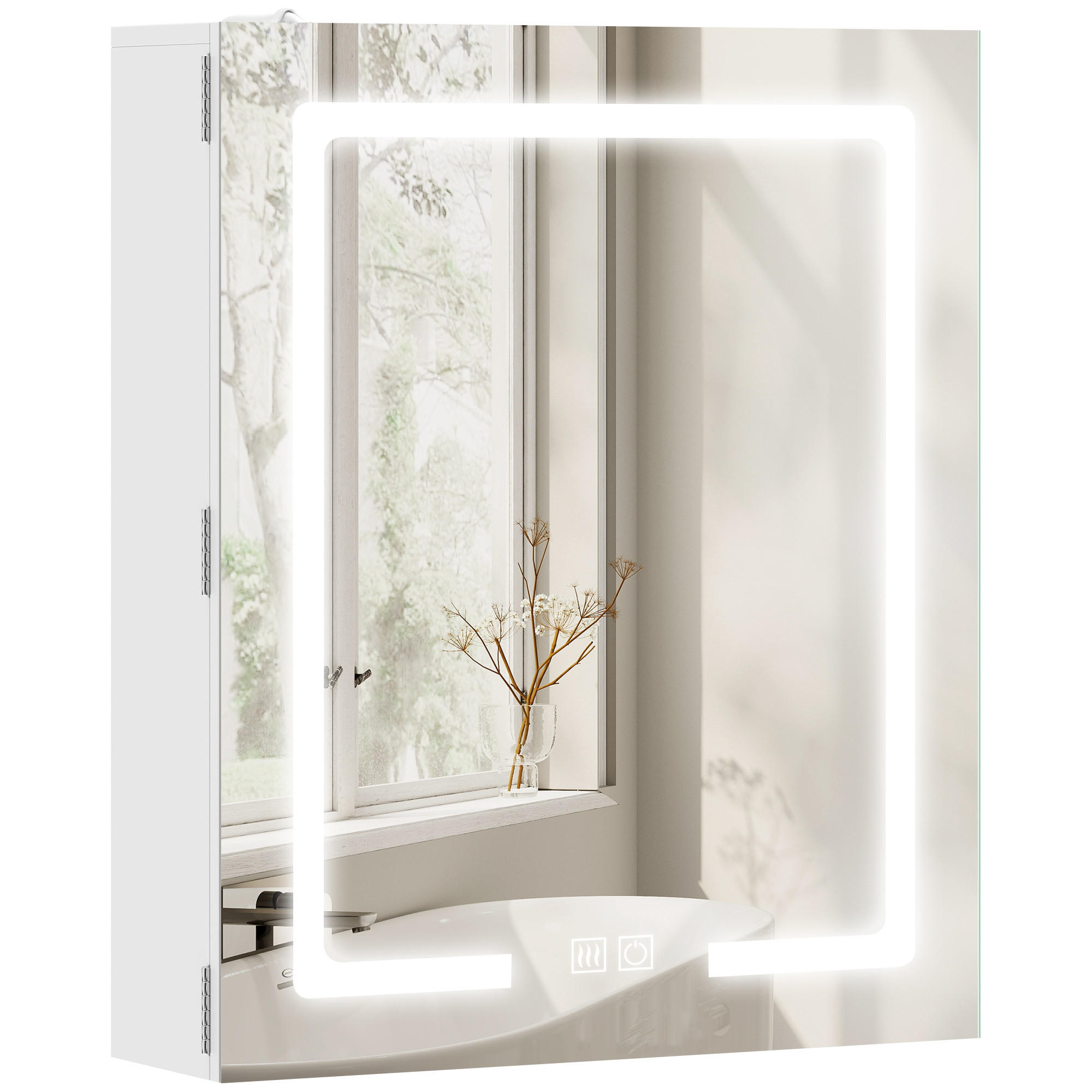 ComfortXL Spiegelschrank Weiß 50x60x15 cm