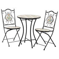 TISCH und STÜHLE, schwarz, 60x75x38cm, 3-tlg. - Schwarz, Metall - Wanderlust