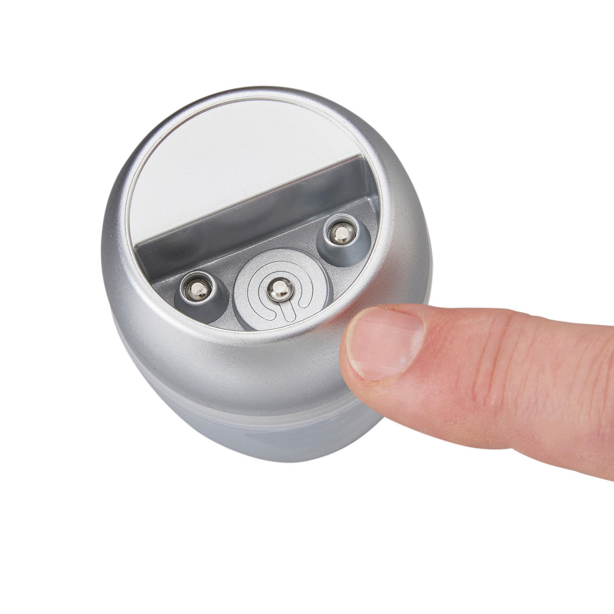 LED-AKKU-LOUNGE-LICHTER 4er-Set mit Touchsensor Kabellos für Innen und Außen RGBW Flackereffekt Silber Transparent- - Silberfarben, Kunststoff (5/5/7cm) - Northpoint