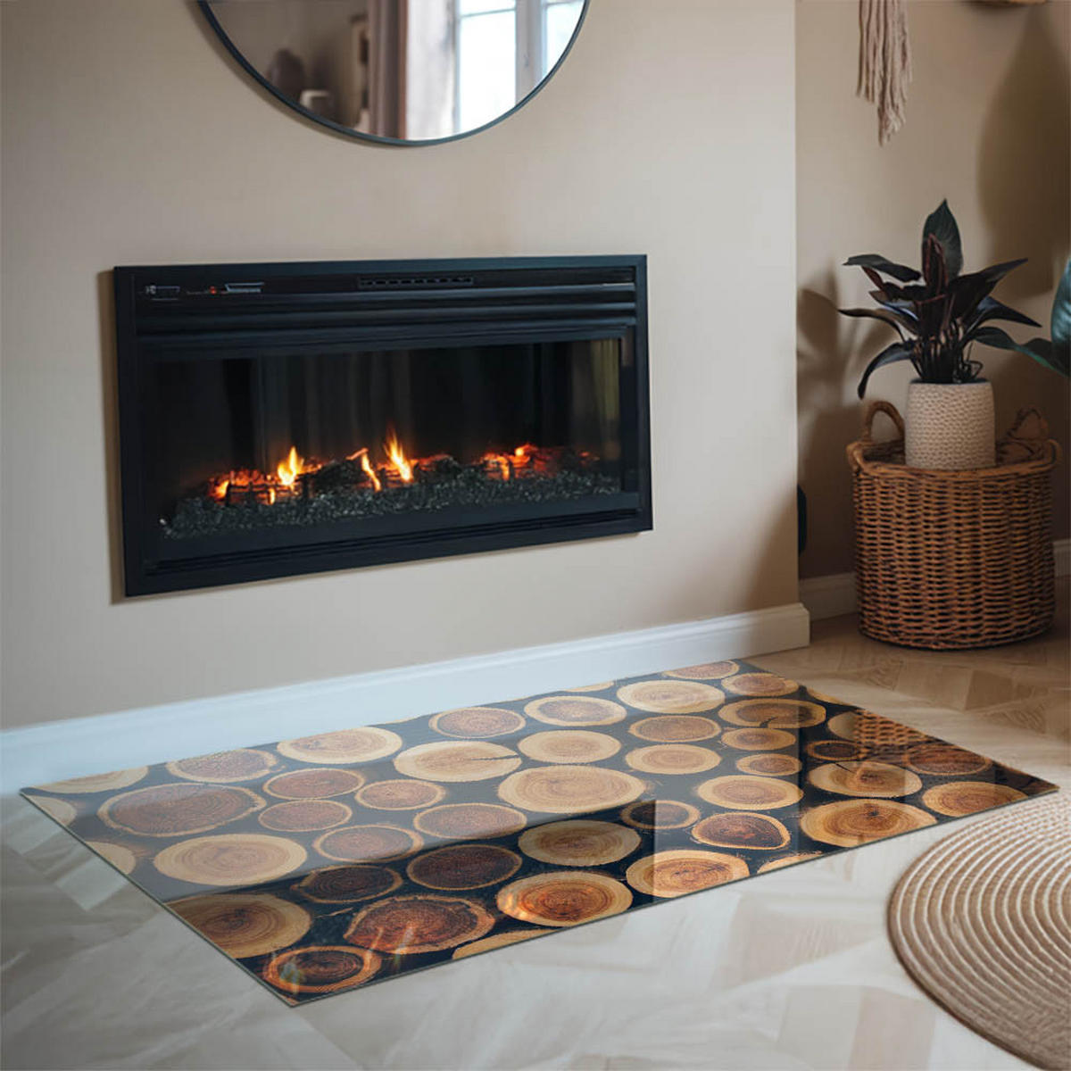 GLASPLATTE für Kamin 120x80 cm Braun - Braun, Glas (120/80/0.4cm) - ArtPrintCave