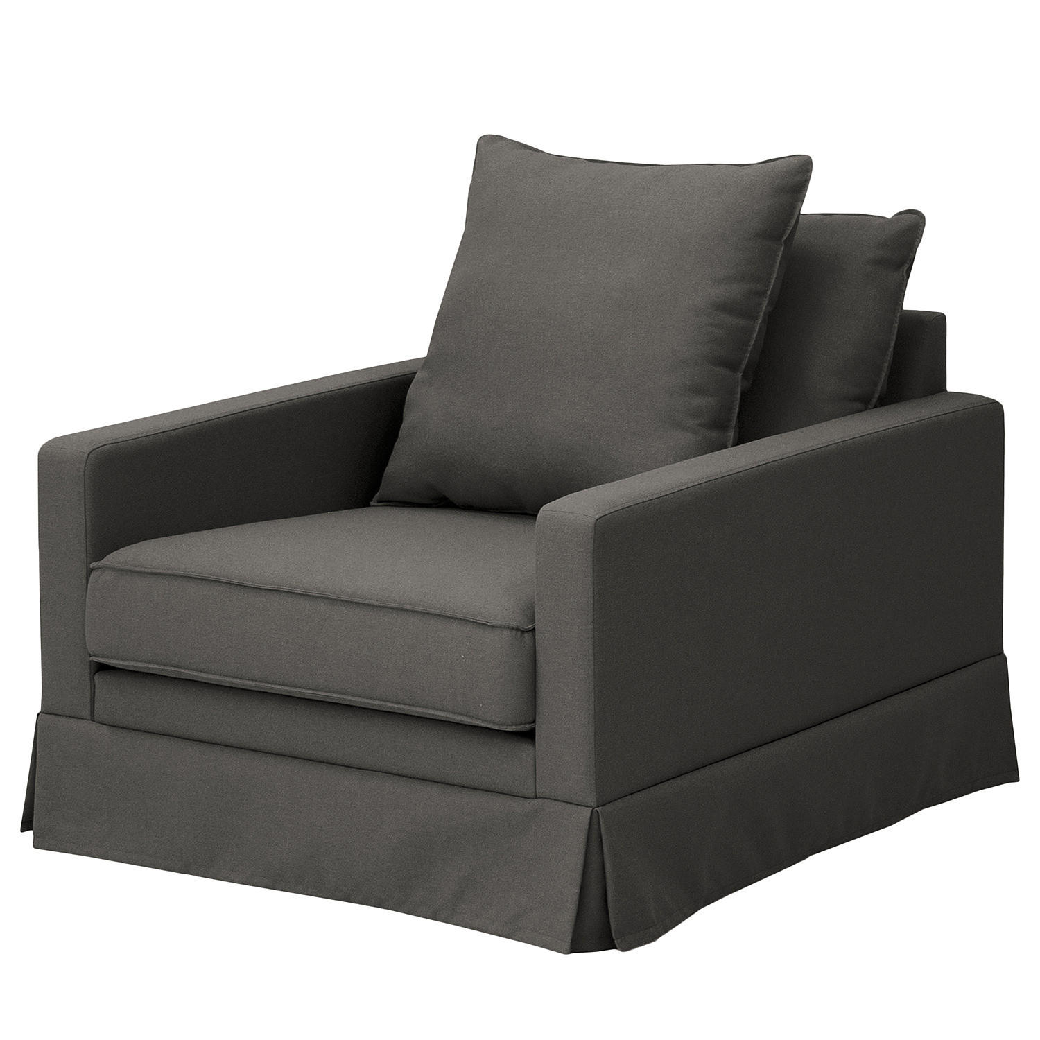 SESSEL mit Husse - Webstoff - Anthrazit/Schwarz, Textil (95/89/110cm) - home24