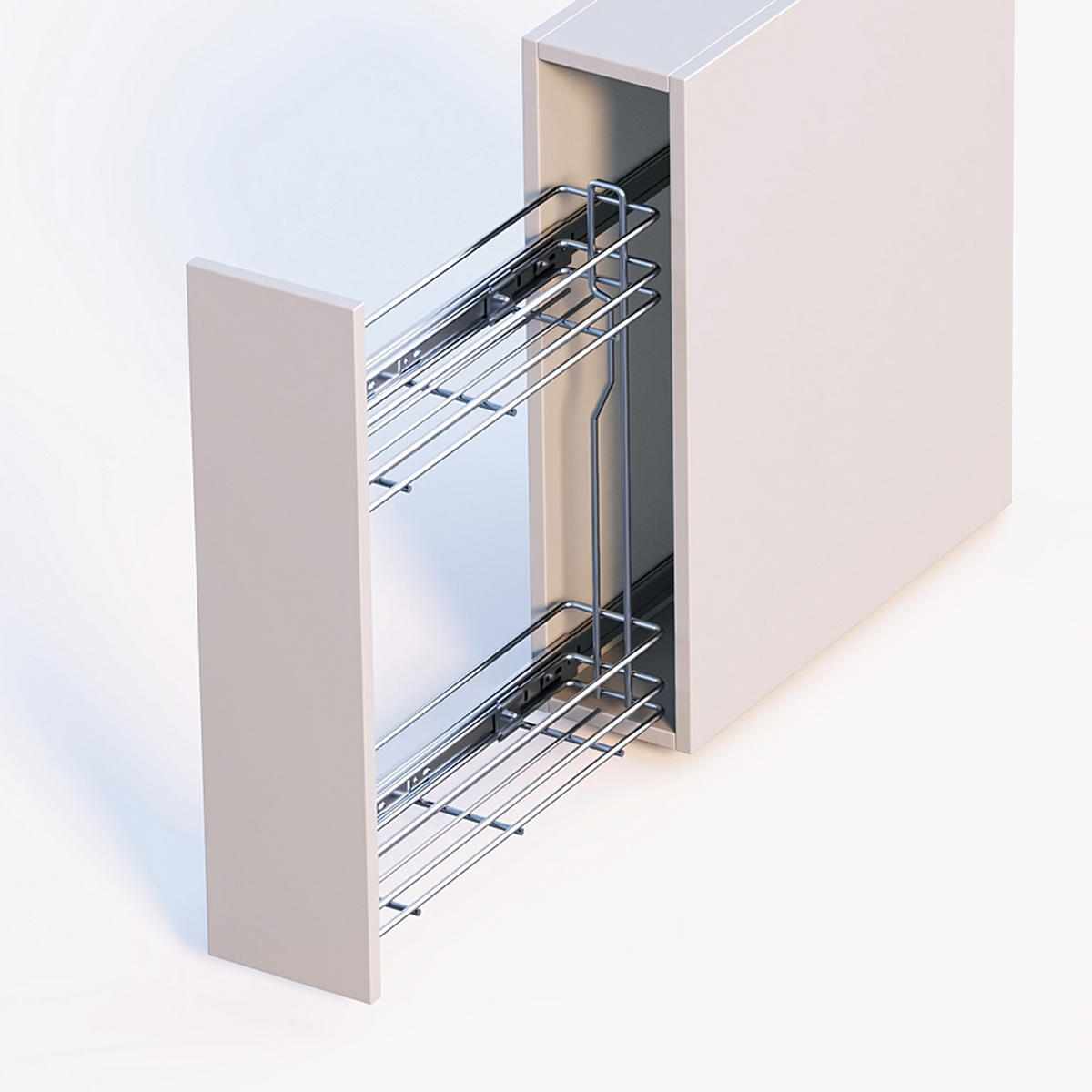 FLASCHENREGAL SupraMax, ausziehbar, Modul 150mm, Stahl, verchromt - Chromfarben, Metall (11.6/47/47.2cm) - EMUCA