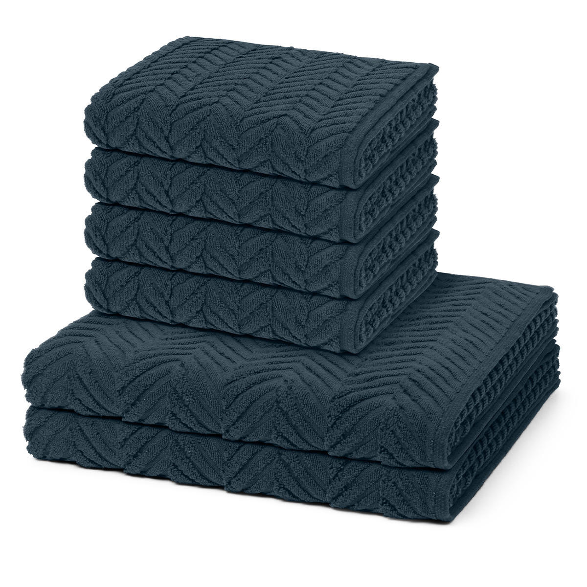 FROTTIERSET Sensual Skin Zopf 6-teilig - Dunkelblau, Textil (50/100cm) - Ross