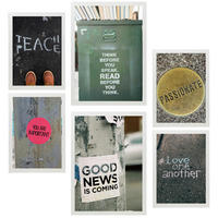 POSTER Set Mit 6 Inspirierende Straßensätze Urban Art A3 & A4 Weißer Rahmen - Weiß, Papier (29/3cm) - Nacnic