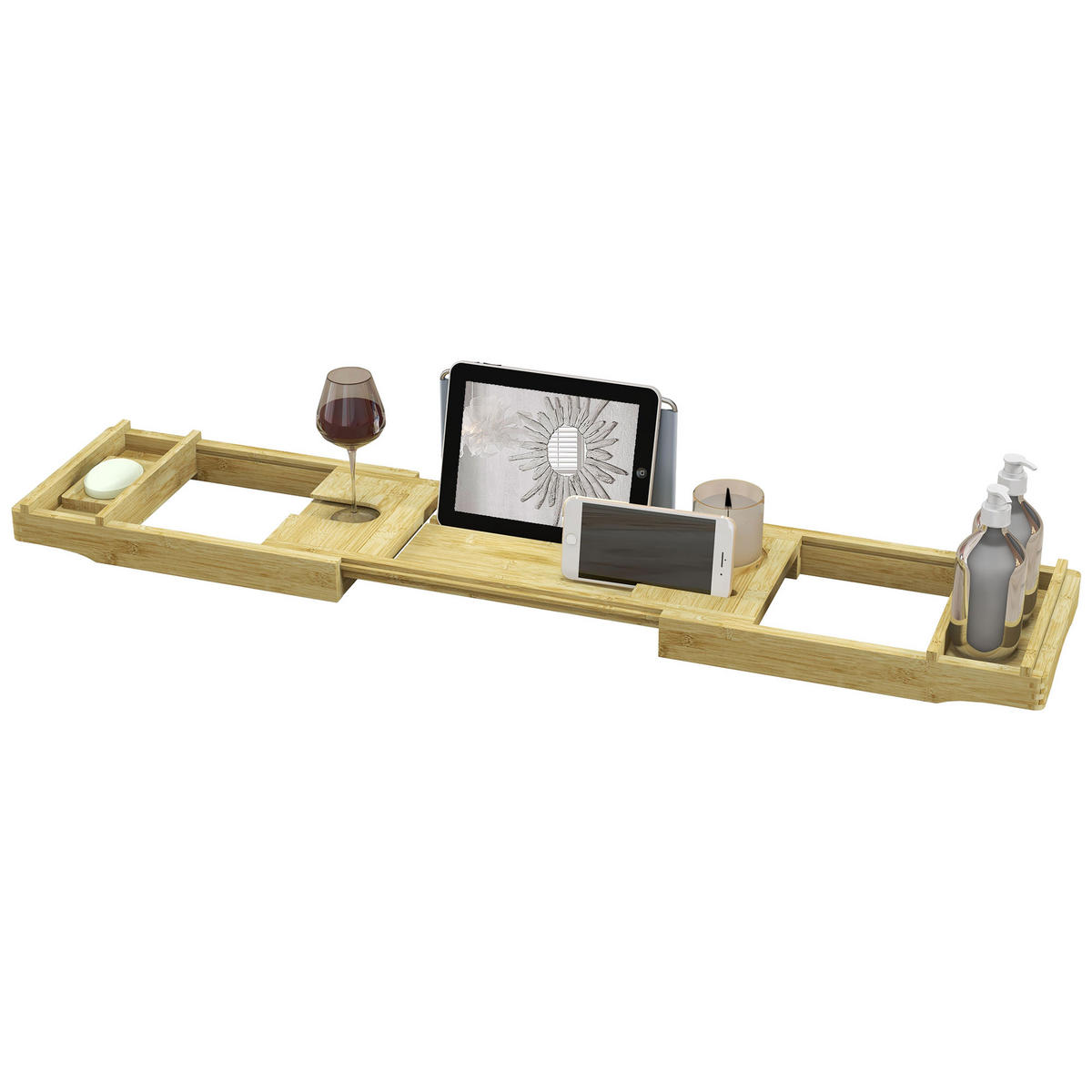 BADEWANNENREGAL DE-17350 - Naturfarben, Naturmaterialien (23/4.5/109cm) - ComfortXL
