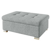 POLSTERHOCKER Niko Groß - Silberfarben/Hellgrau, Holz/Textil (96/41/70cm) - MIRJAN24