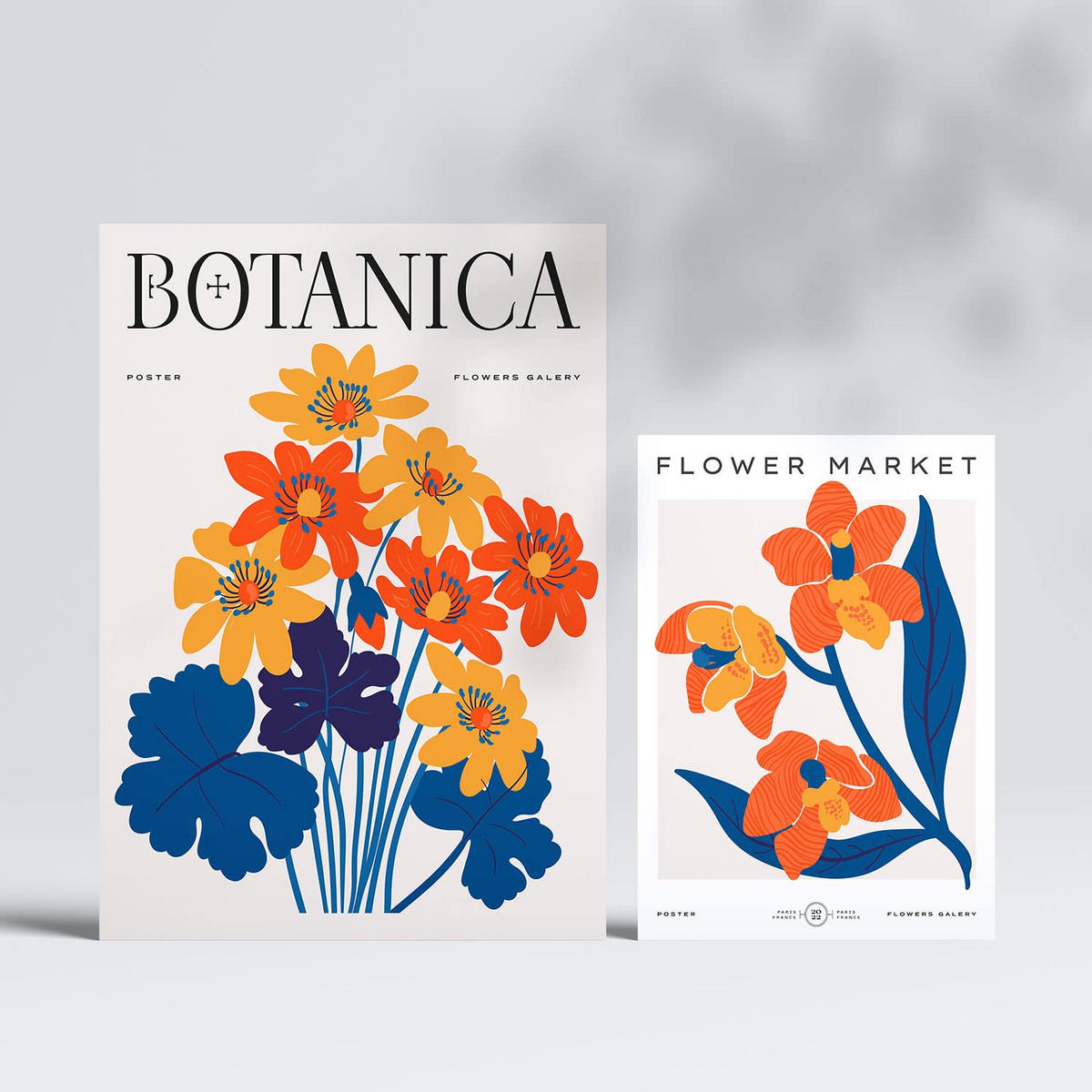 POSTER Set Mit 6 Blumen Leben In Orange A3 & A4 Rahmenlos - Klar, Papier (29/3cm) - Nacnic