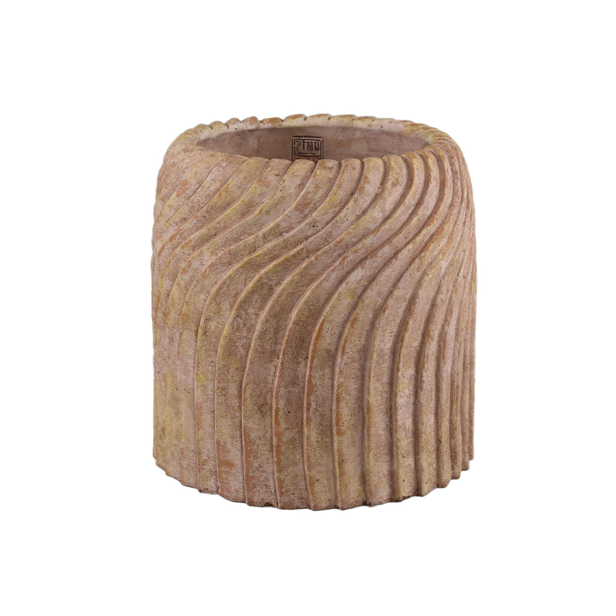 TOPF Tiera Beige 30/30/30cm - Beige, Stein (30cm) - PTMD Collection