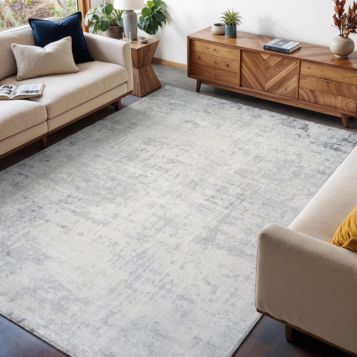 KURZFLORTEPPICH Alix 160/215 cm Anthrazit - Anthrazit, Textil (160/215cm) - LIVABLISS