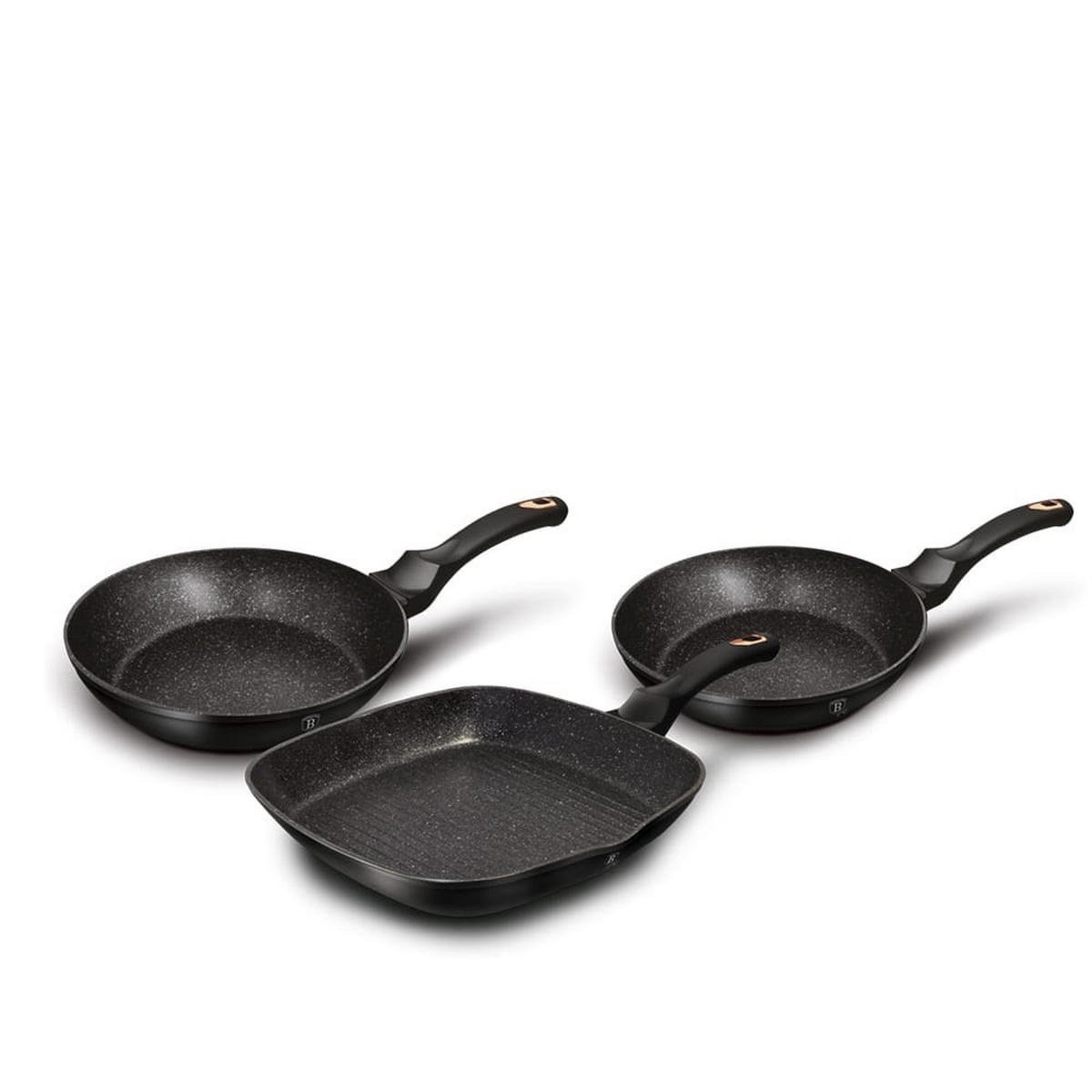 PFANNENSET Schwarz 28/28/5 cm BH6156 - Schwarz, Metall - Berlinger Haus