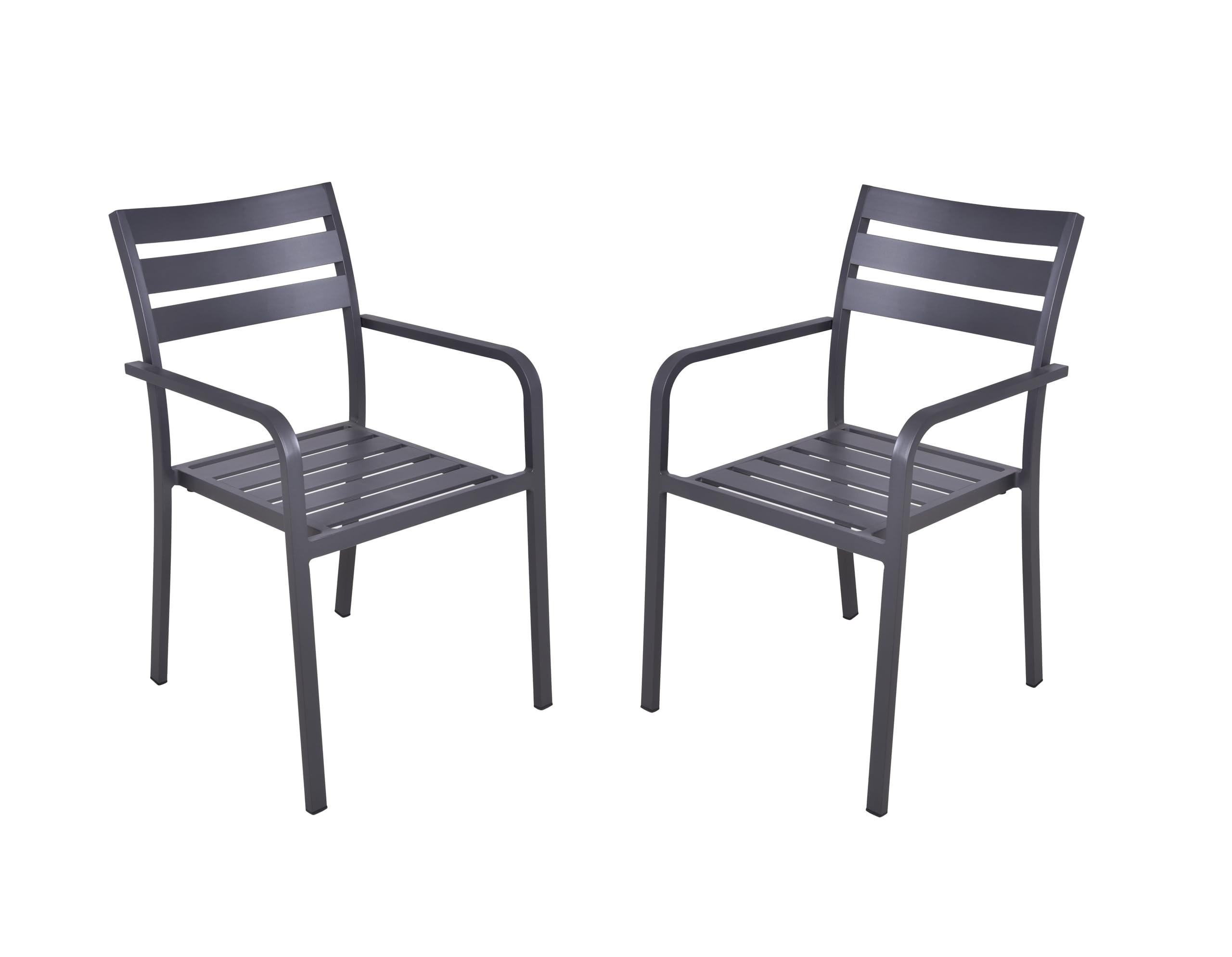 GARTENSTUHL 2er Set Wilma Gartenstühle - Anthrazit, Metall (55/88/63cm) - DELUKE