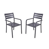 GARTENSTUHL 2er Set Wilma Gartenstühle - Anthrazit, Metall (55/88/63cm) - DELUKE