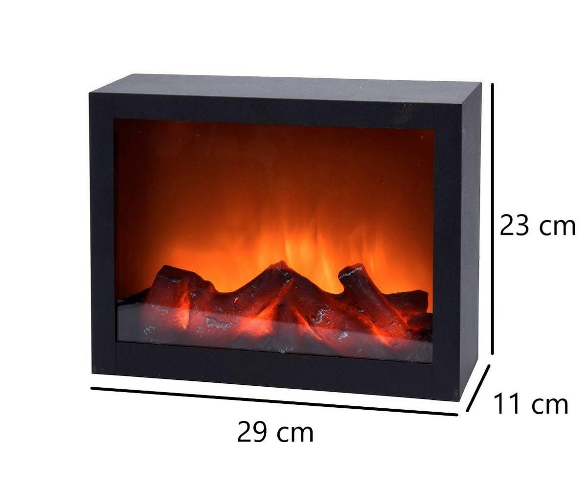 KAMIN 29/11/23 cm - Schwarz, Kunststoff (11/23/29cm) - Home Styling Collection