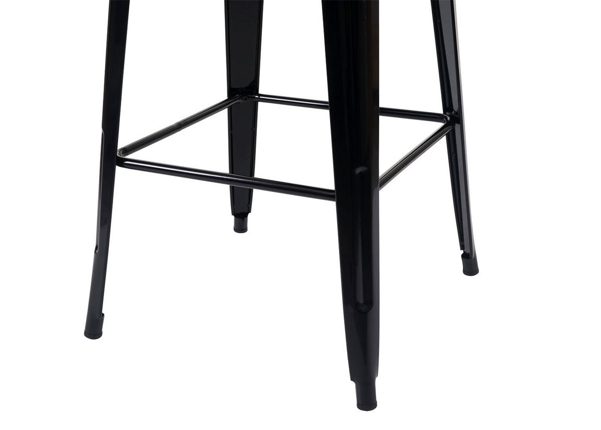 STEHTISCH inkl. Holz-Tischplatte 107x60x60cm Metall Industriedesign Schwarz - Schwarz, Metall (60/60/107cm) - CHEFGASTRO