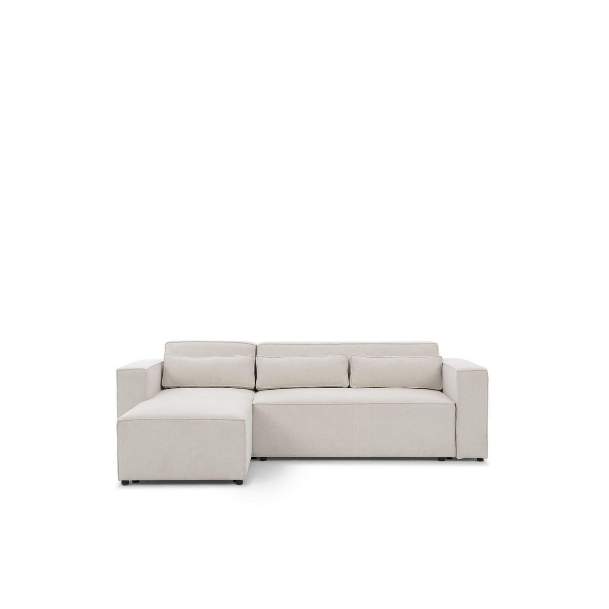 ECKSOFA Schlafsofa Waldo In Stoff Poso - Greige, Holzwerkstoff/Textil (260/173cm) - Fun Möbel