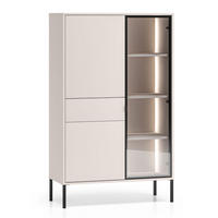 VITRINE Barnee Kaschmir 92 / 40 / 150cm - Kaschmir/Beige, Holz/Holzwerkstoff (92/150/40cm) - Feldmann-Wohnen