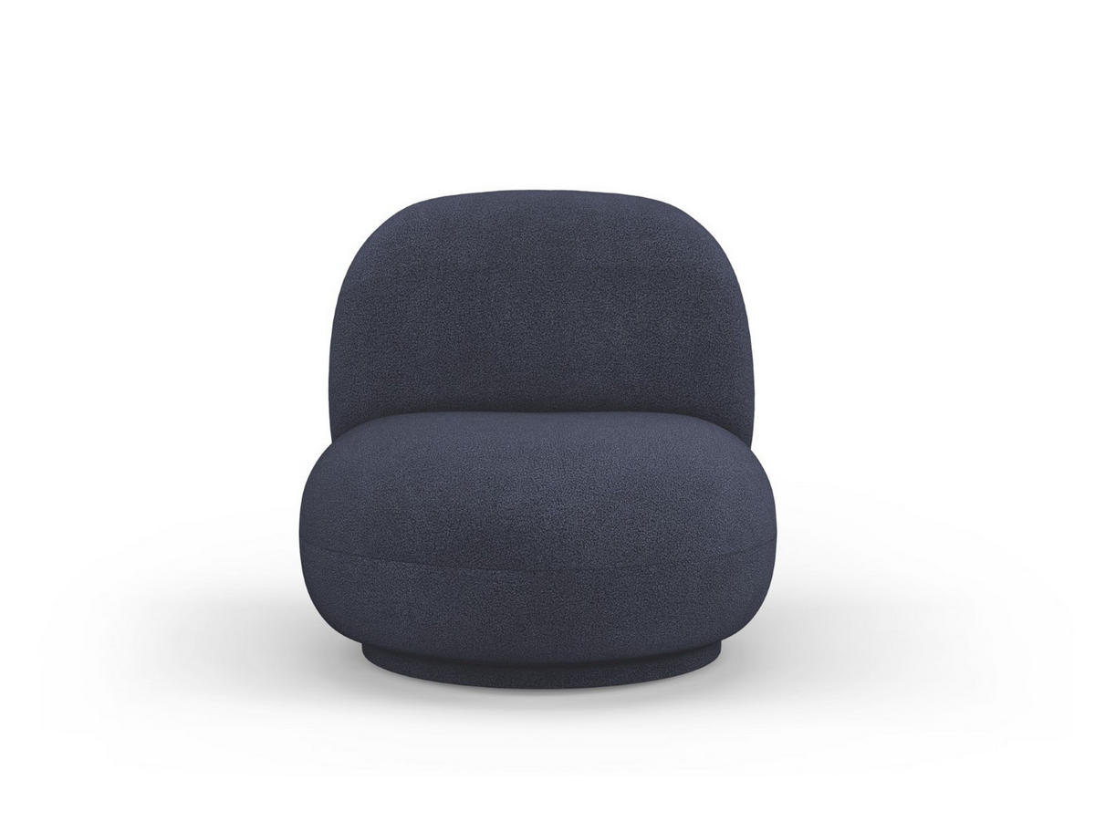 DREHSESSEL Chuck aus Boucle dunkelblau - Dunkelblau, Textil (77/80/78cm) - Micadoni