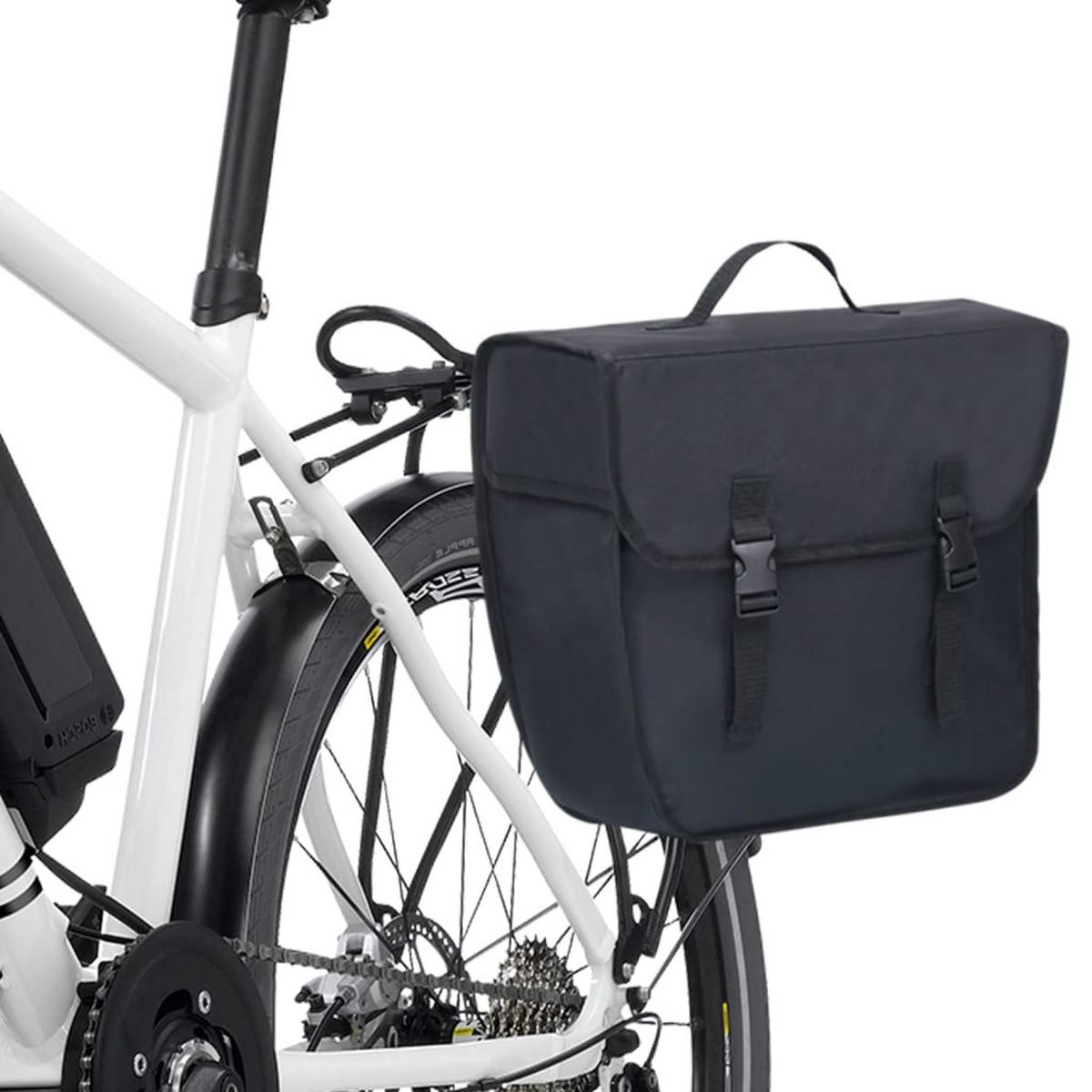 FAHRRADTASCHE Für Gepäckträger Wasserdicht 21 L Schwarz - Schwarz, Textil (18/30/34cm) - vidaXL