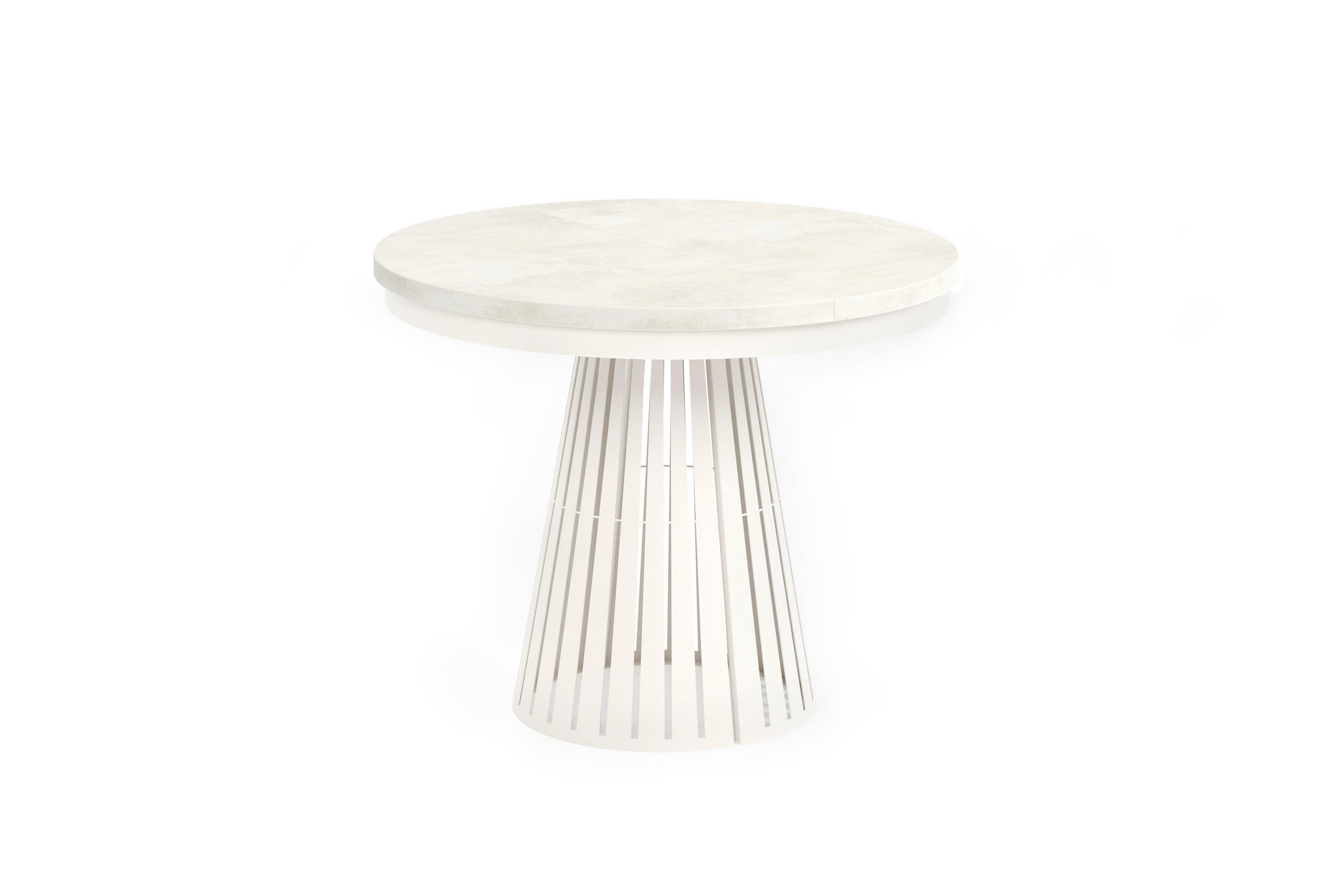 ESSTISCH Cone Bis - Creme/Kupferfarben, Holzwerkstoff/Metall (100/100/76cm) - Meblini