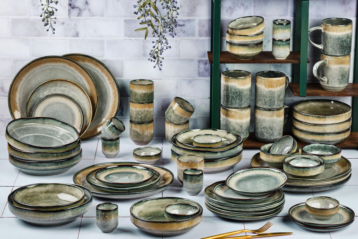 KOMPLETTSERVICE Plus Genesis - 60er-Set - Erde - Grau, Keramik (1/1/1cm) - Björn