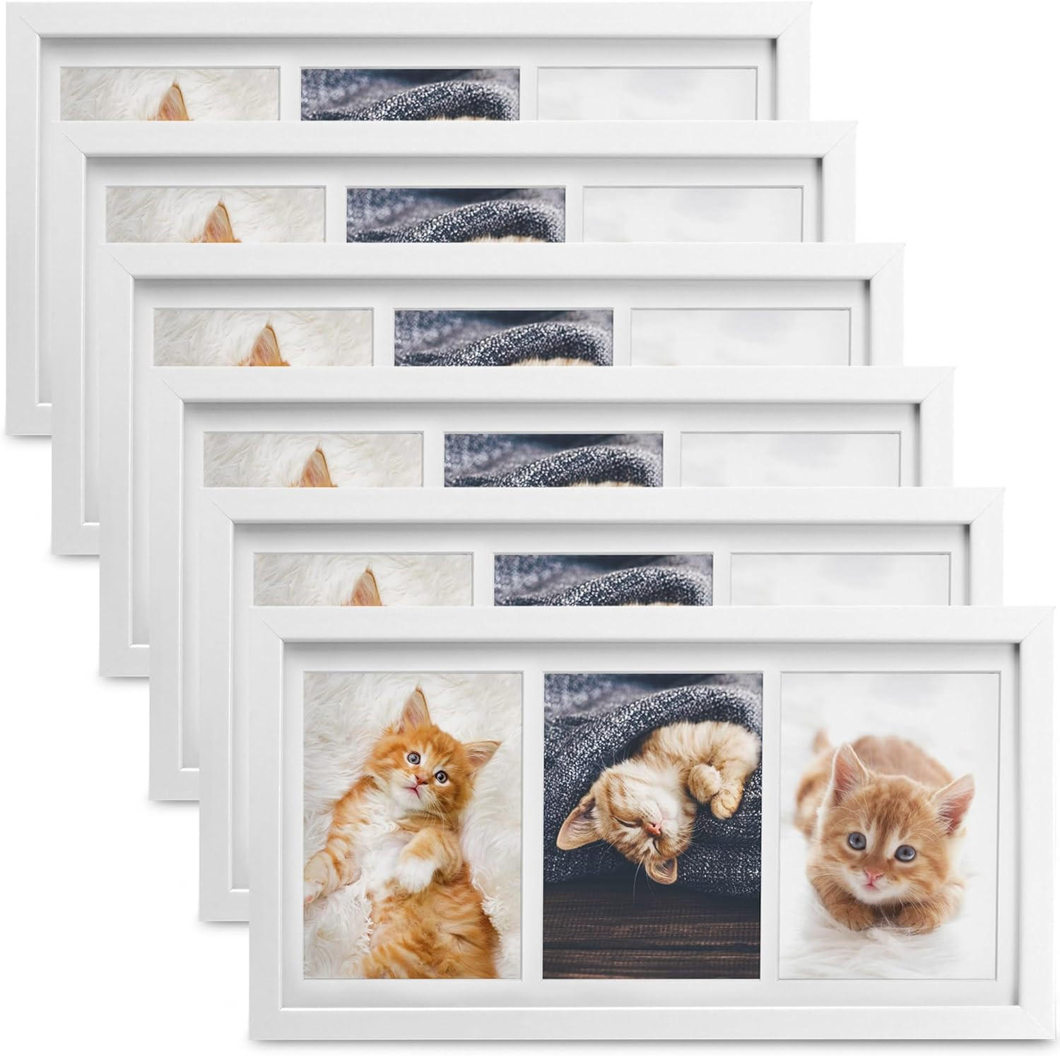BILDERRAHMEN Galeria 10x15cm Weiß (6tlg) - Weiß, Holzwerkstoff (20/2/37cm) - BoMoe