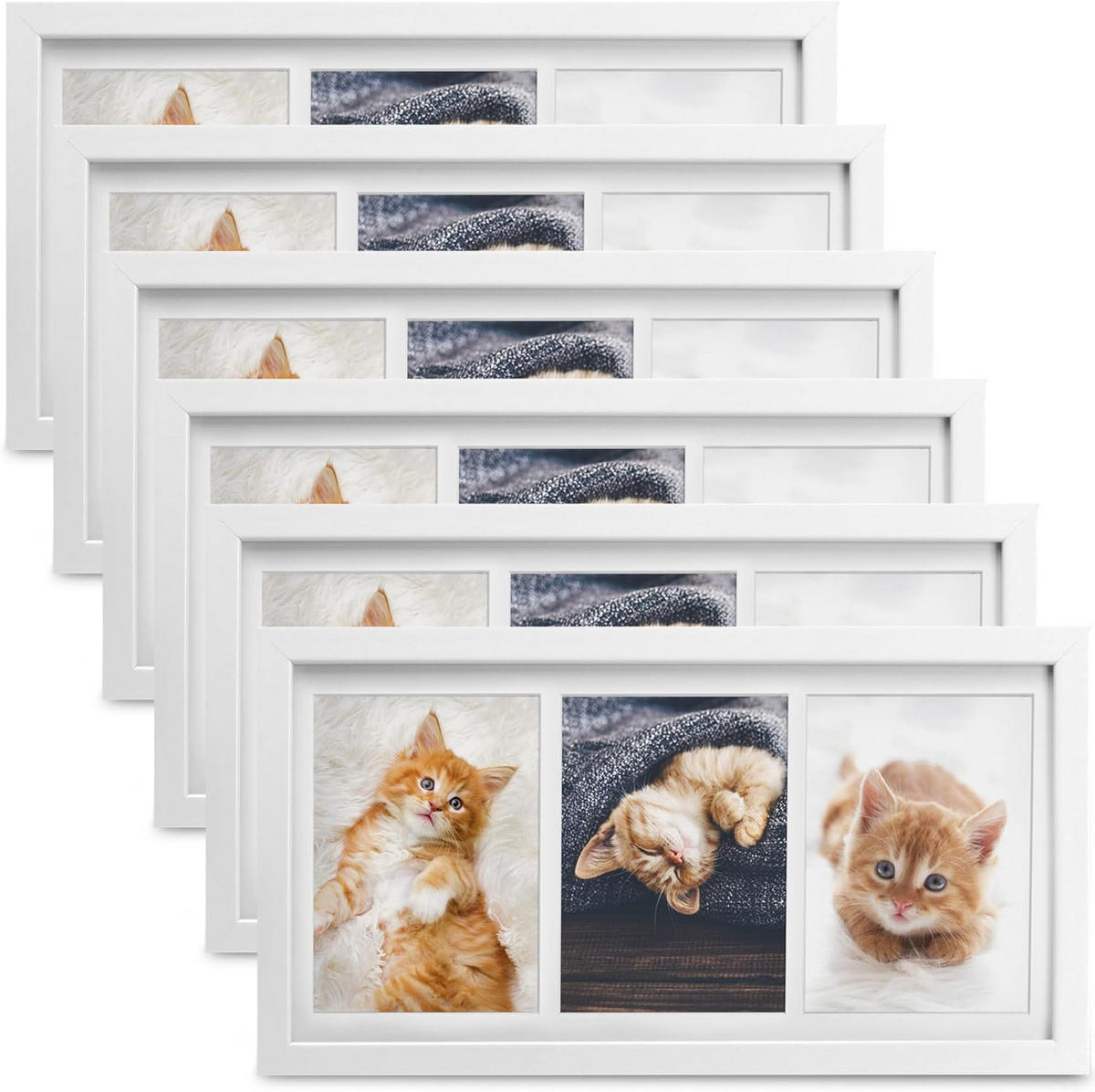 BILDERRAHMEN Galeria 10x15cm Weiß (6tlg) - Weiß, Holzwerkstoff (20/2/37cm) - BoMoe