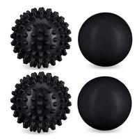 4XMASSAGEBALL - Schwarz, Kunststoff (6.5/6.5/6.5cm) - Relaxdays
