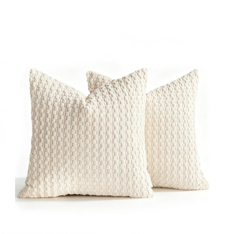 KISSENBEZUG – ohne Füllung – weiß – 45 x 45 cm – 2 Stück - Weiß, Textil (45/45cm)