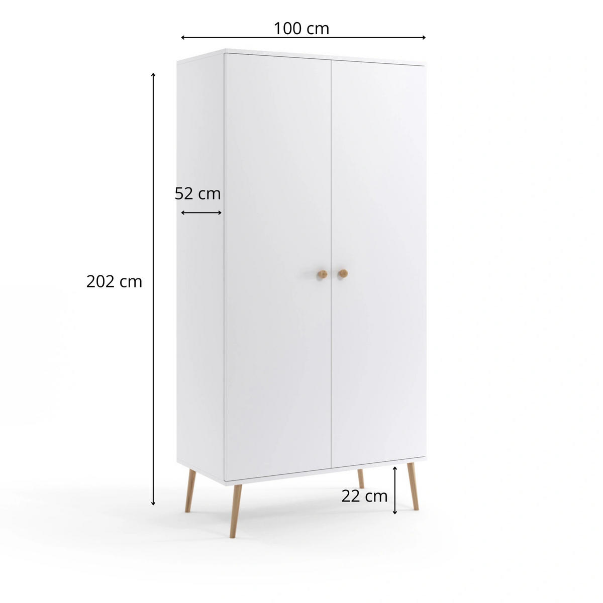 KLEIDERSCHRANK NATURA, 100 cm, Kaschmir, mit Kleiderstange - Grau, Holz (100/202/52cm) - Excellent Home