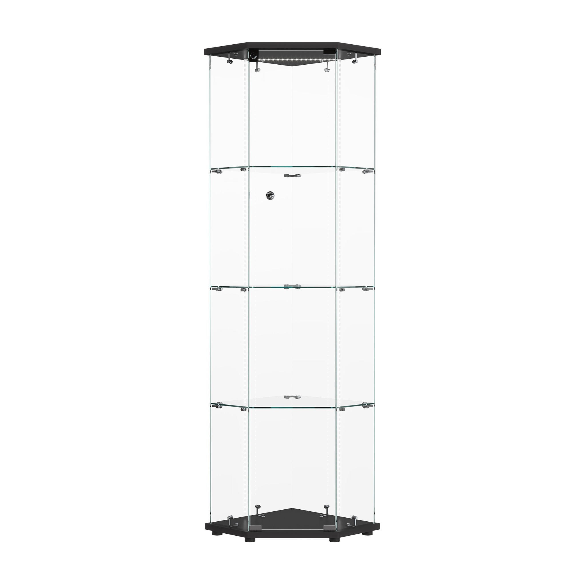 Casiva Glasvitrine Schwarz 42.5x162x60 cm