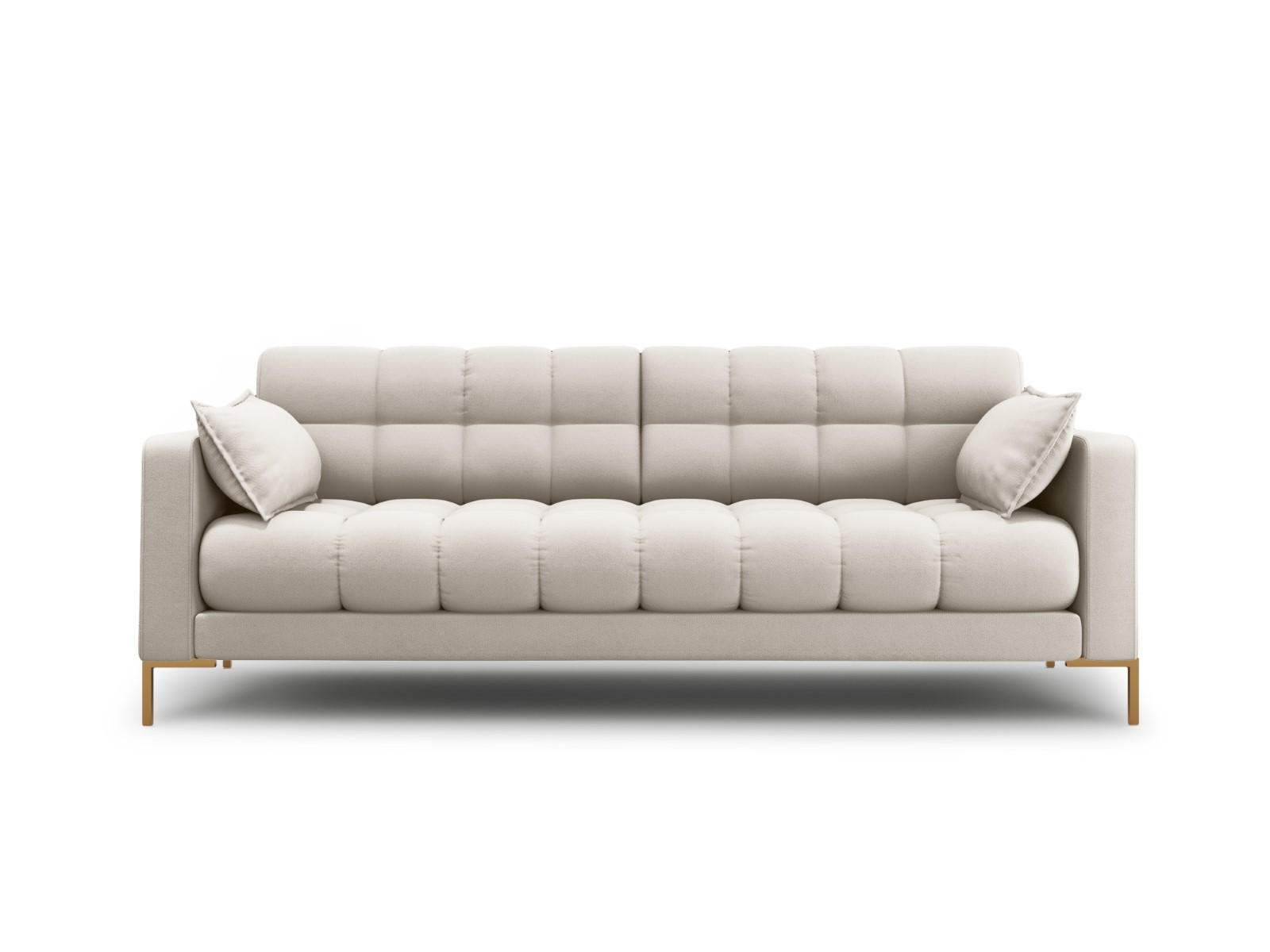 SOFA Mamaia aus strukturiertem Stoff beige 3 Sitzplätze - Beige, Textil (92/75/177cm) - Micadoni
