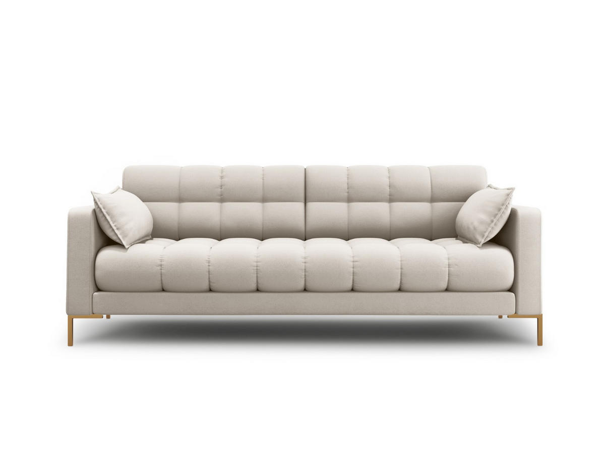 SOFA Mamaia aus strukturiertem Stoff beige 3 Sitzplätze - Beige, Textil (92/75/177cm) - Micadoni