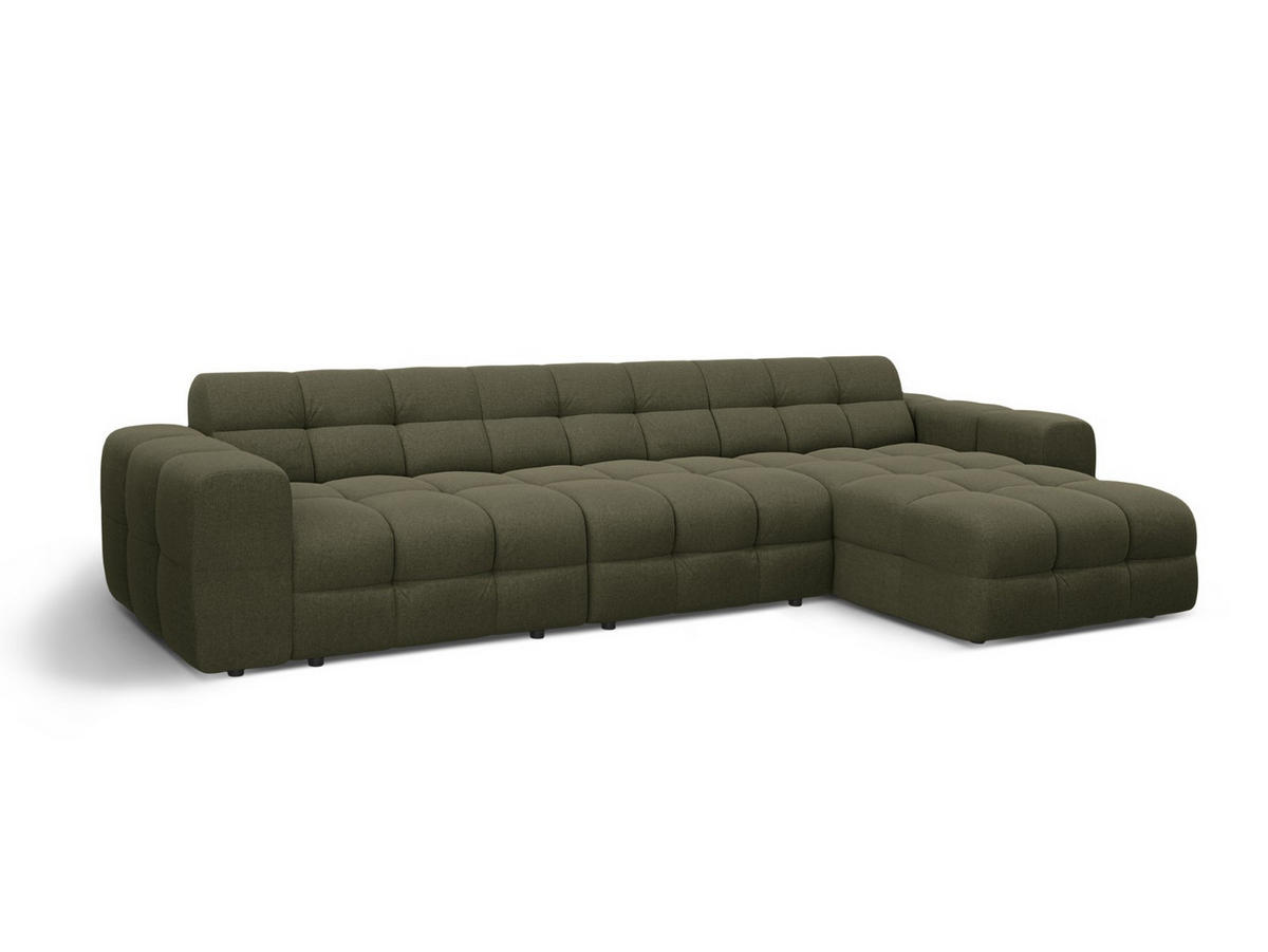 ECKSOFA rechts Kendal aus strukturiertem Stoff amazonasgrün 5 Sitzplätze - Waldgrün, Textil (173/357cm) - Micadoni