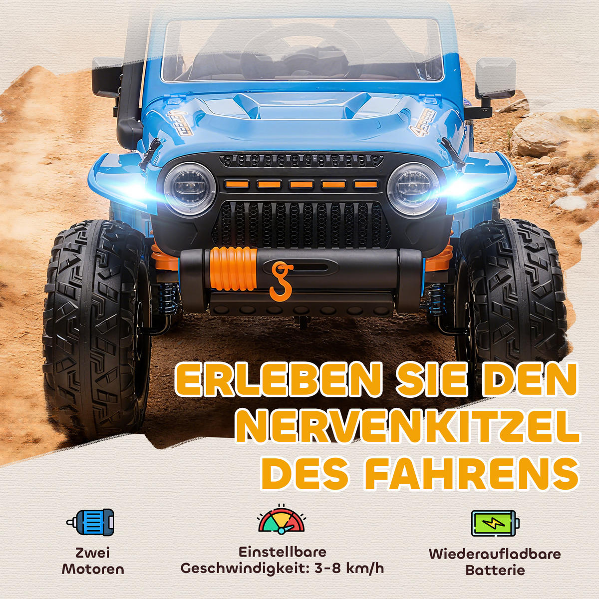 KINDER Elektroauto 12V Kinderauto Elektrisch mit Fernbedienung 2 Motor Hupe LED - Blau, Metall (123.5/70.3/71.3cm) - AIYAPLAY