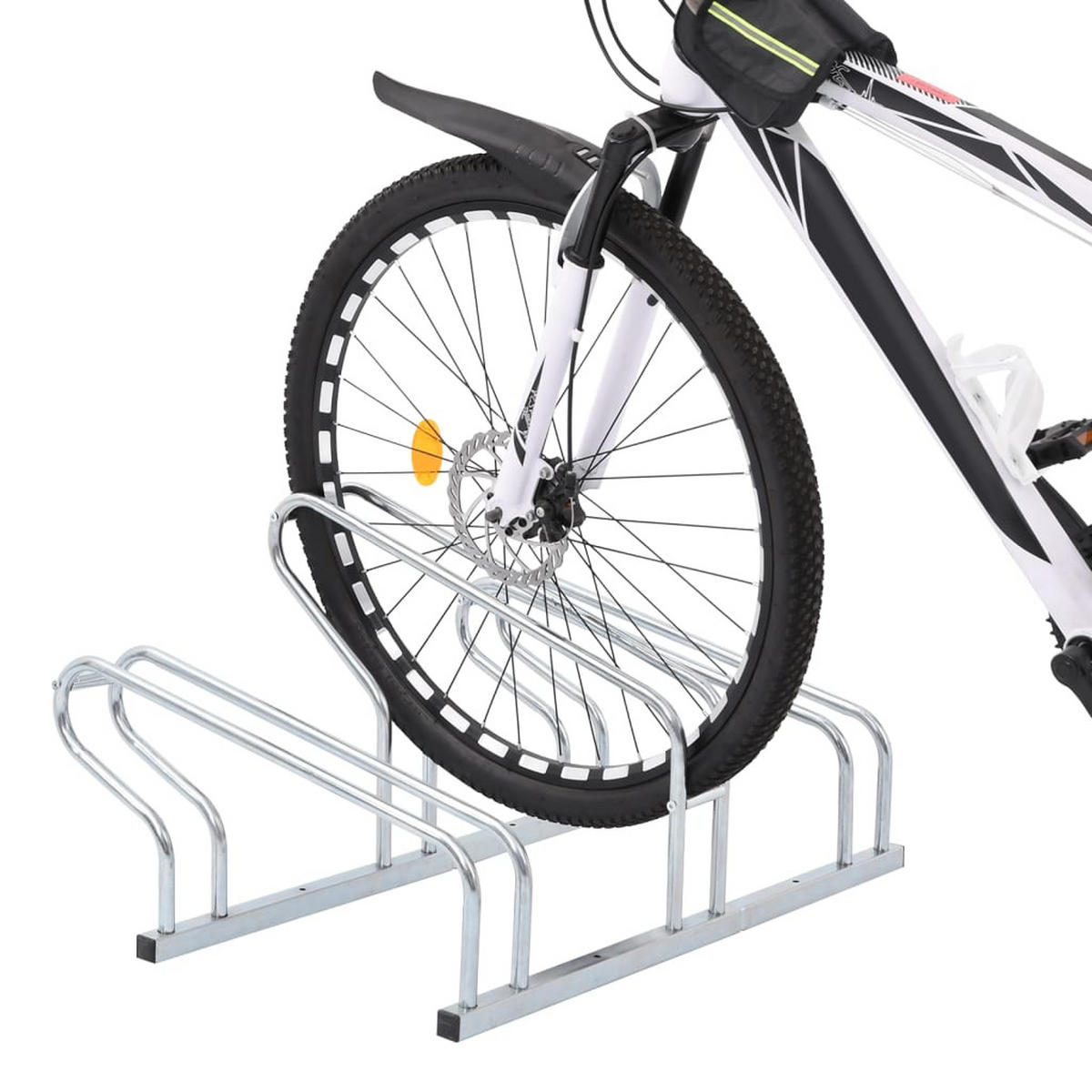 FAHRRADSTÄNDER Für 3 Fahrräder Freistehend Verzinkter Stahl - Silberfarben, Metall (41/42/73.5cm) - vidaXL