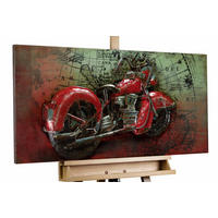 METALLBILD Rot 100/50 cm - Rot/Grün, Metall (4.8/50cm) - KUNSTLOFT
