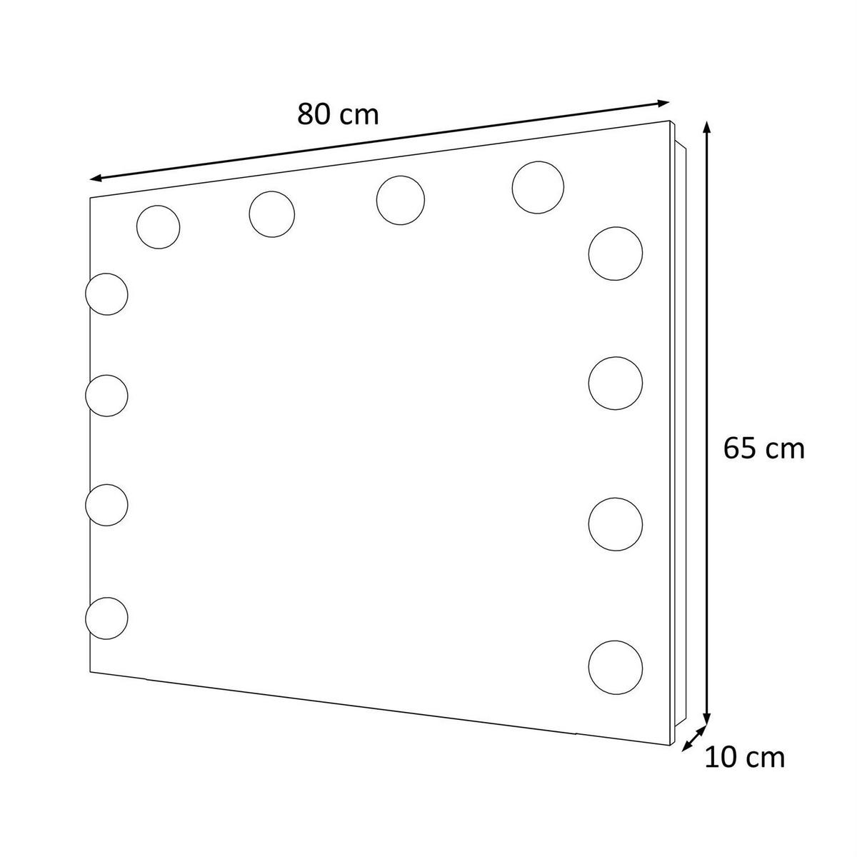 SCHMINKTISCH BLANCO LOFT ELITE mit Spiegel und Beleuchtung Schwarz Hochglanz Kristallgriff - Schwarz Hochglanz/Weiß, Holzwerkstoff (100/146/42cm) - Lookway